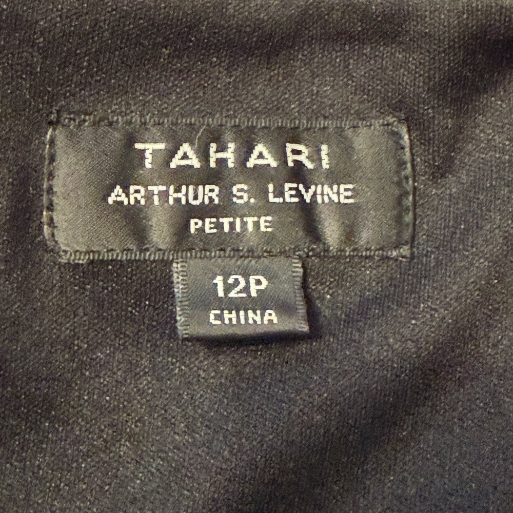 Tahari Arthur S Levine Petite Black Ponte Stretch Mini Dress 12P - Picture 2 of 5